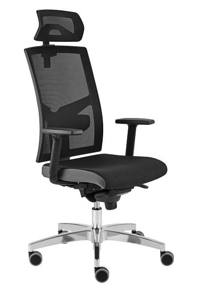 Hammerbacher Office otočná stolička Premium2 s operadlom zo sieťoviny čierna, výška 116-133 cm, šírka sedadla 50 cm, VSDP2/D