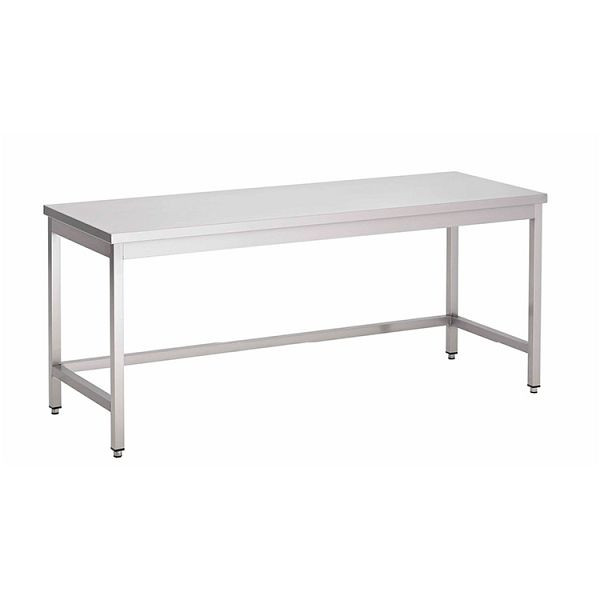 Gastro-Inox nerezový pracovný stôl AISI 430 bez podstavca, 700x600x850mm, vystužený 18mm hrubou lakovanou drevotrieskou, 301.191