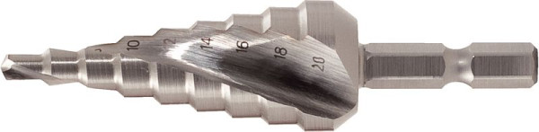 KS Tools 1/4" HSS stupňovitý vrták, priemer 4-12 mm, 9 stupňov, 330.2381