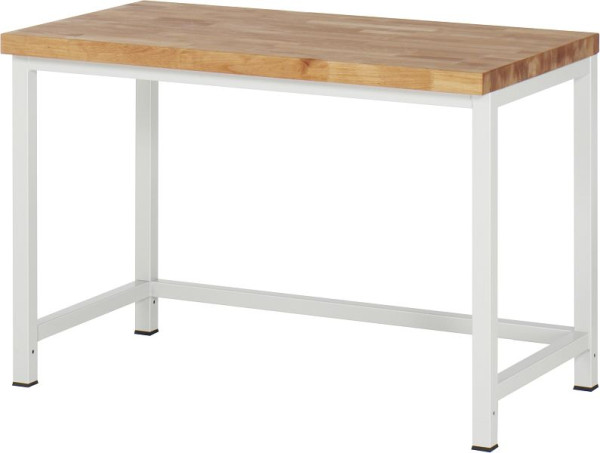 Pracovný stôl RAU séria 8000 - rámová konštrukcia (zváraný rám), 1250x840x700 mm, 03-8000-1-127B4S.12
