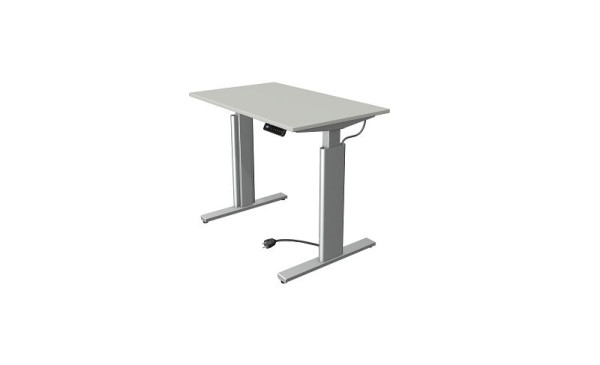 Kerkmann Move 3 sed/stojací stôl strieborný, Š 1000 x H 600 mm, elektricky výškovo nastaviteľný od 720-1200 mm, svetlosivý, 10231111