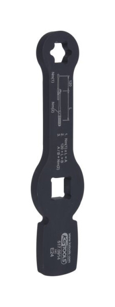 KS Tools 3/4" príklepový Torx E-kľúč s 2 nárazovými plochami, E24, 517.0914