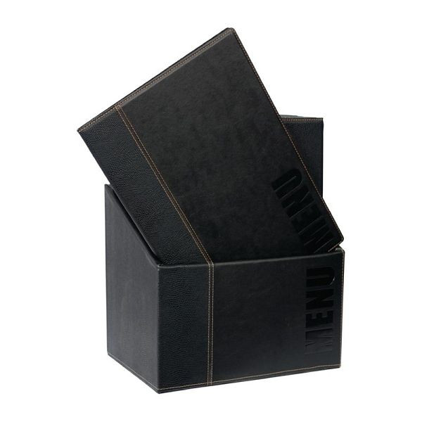Securit moderné priečinky na menu a úložný box A4 čierny, PU: 20 kusov, U266