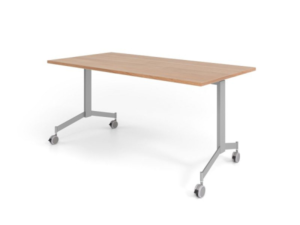 Hammerbacher mobilný skladací stôl 160x80cm, orech, stolová doska sklopná o 90°, VKF16/N/S