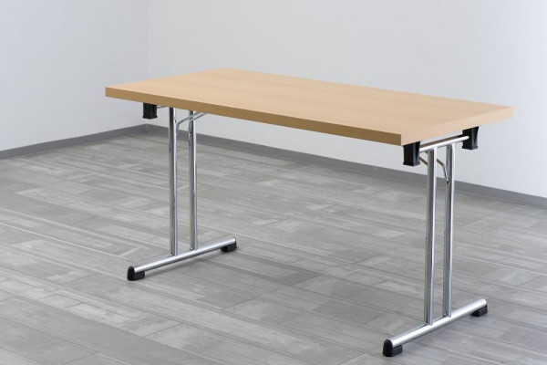 Skladací stôl Hammerbacher 138x69 cm buk/chróm rám, obdĺžnikový tvar, VKL14/6/C