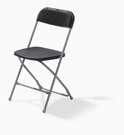 Skladacia stolička VEBA Budget sivá/čierna, skladacia a stohovateľná, oceľový rám, 43x45x80cm (ŠxHxV), 50110