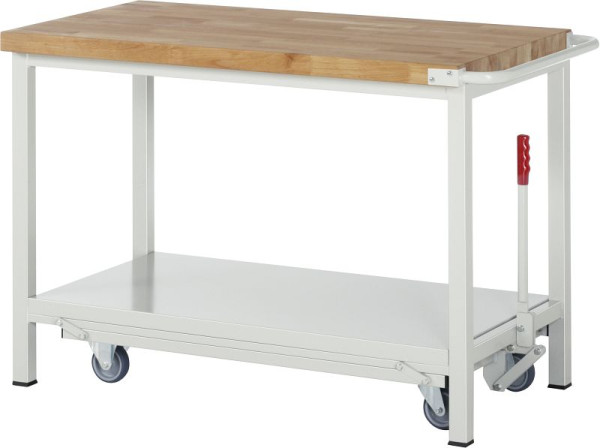 Pracovný stôl RAU séria BASIC-8 - model 8000, sklopný, polica z oceľového plechu, 1250x880x700 mm, A5-8000-6-12F