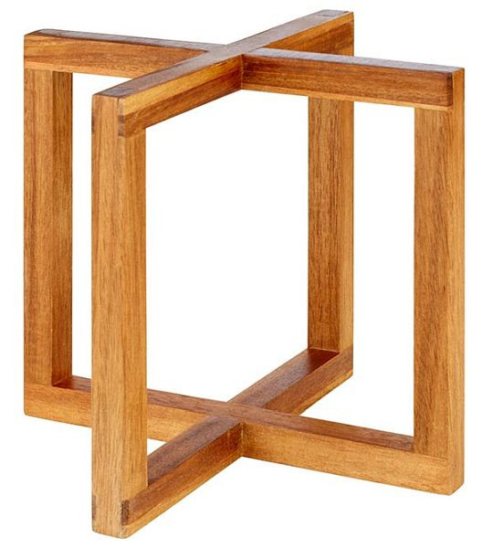 APS bufetový stojan -DREVO-, 20 x 20 cm, výška: 17,5 cm, akáciové drevo, 33280