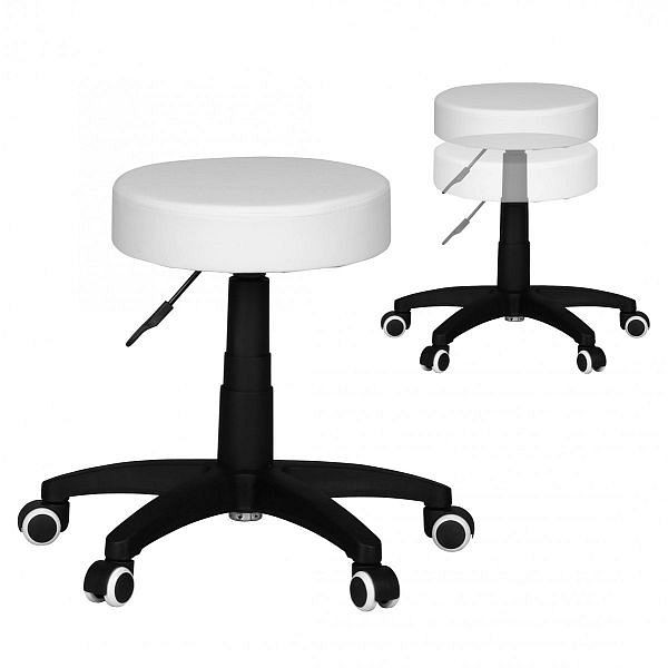 Amstyle stolička Leon S dizajnová pracovná stolička z umelej kože biela, SPM1.037
