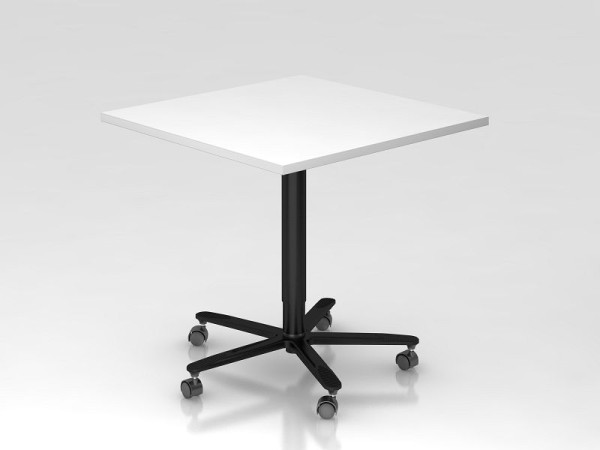 Stĺpový zdvíhací stôl Hammerbacher 80x80cm bielo/čierna, čierny rám, VST88/Š/H