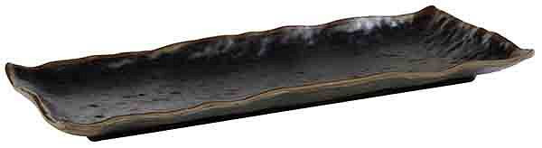 APS podnos -MARONE-, 39 x 16 cm, výška: 3 cm, melamín, čierny, s hnedým okrajom, 84118