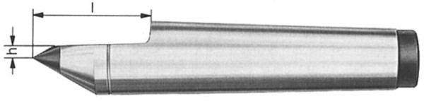 MACK pevný stred s tvrdokovovou doskou s polovičným hrotom DIN 807, MK 1, 03-514