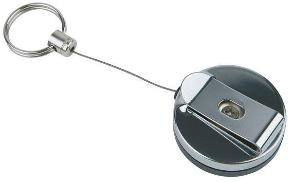 APS šnúrka na kľúče, Ø 4 cm, výška: 2 cm, ABS, kov, nehrdzavejúca oceľ, šnúra z nehrdzavejúcej ocele: dĺžka 65 cm, balenie: 2 kusy, 93170