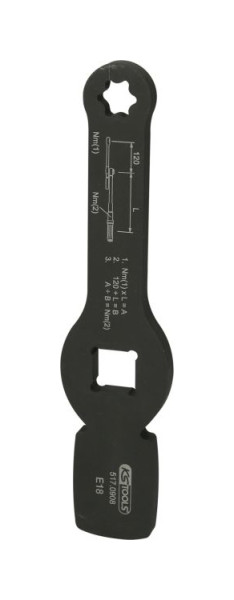 KS Tools 3/4" príklepový Torx E-kľúč s 2 nárazovými plochami, E18, 517.0908