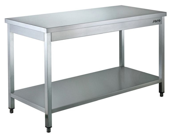 Nerezový stôl Saro, so spodným krídlom - hĺbka 600 mm, 600 mm, 600-1100