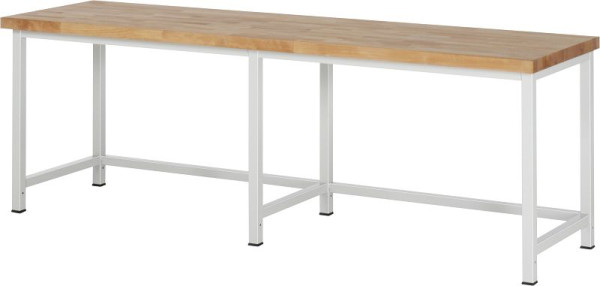 Pracovný stôl RAU séria 8000 - rámová konštrukcia (zváraný rám), 2500x840x700 mm, 03-8000-1-257B4S.12