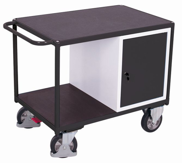 Ťažký dielenský vozík VARIOfit s 2 ložnými plochami, vonkajšie rozmery: 1 190 x 700 x 930 mm (ŠxHxV), sw-700.620/AG