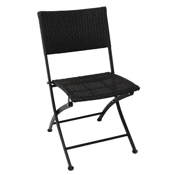 Skladacie ratanové stoličky Bolero s čiernym oceľovým rámom, PU: 2 kusy, GL303