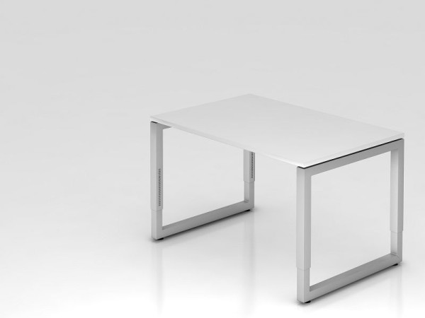 Hammerbacher písací stôl O-noha štvorcový 120x80cm biela, obdĺžnikový tvar s plávajúcou stolovou doskou, VRS12/W/S