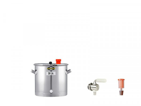 Súprava Speidel fermentačný a skladovací sud UF 30 litrov s fermentačným a skladovacím sudom z nerezovej ocele (15 až 120 litrov), nerezový výpustný kohút, fermentačný uzáver a zátka, 47121-0001