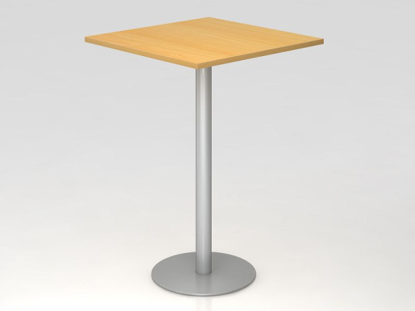Hammerbacher barový stôl 80x80cm buk/strieborný, rám: strieborný, VSTH88/6/S