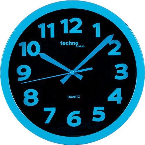 Technoline kremenné nástenné hodiny modré, plastové, rozmery: Ø 26 cm, WT 7420 modrá