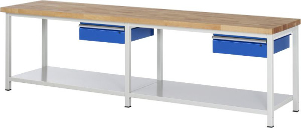 Pracovný stôl RAU séria 8000 - model 8001A6, Š3000 x H700 x V840-1040 mm, 03-8001A6-307B4H.11