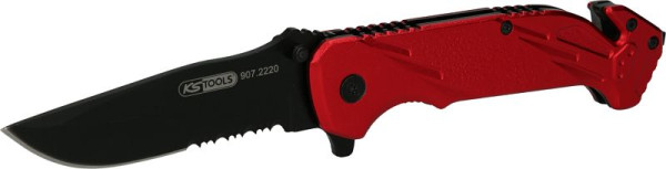 KS Tools zatvárací nôž so zámkom a rezačom pásov, 907.2220