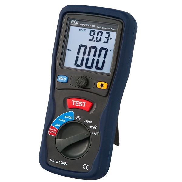 PCE Instruments Earth Meter, 20 Ω / 200 Ω / 2000 Ω, nulová poloha, PCE-ERT 10