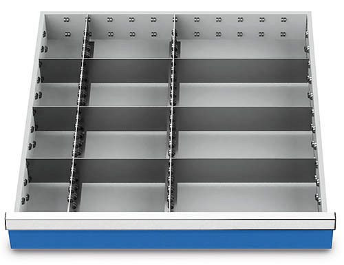 Bedrunka+Hirth zásuvkové vložky T736 R 24-24, pre výšku panelu 100/125 mm, 2 x MF 600 mm, 3 x TW 100 mm, 3 x TW 200 mm, 3 x TW 300 mm, 147BLH100