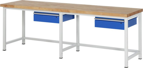 Pracovný stôl RAU séria 8000 - model 8001A1, Š2500 x H700 x V840-1040 mm, 03-8001A1-257B4H.11