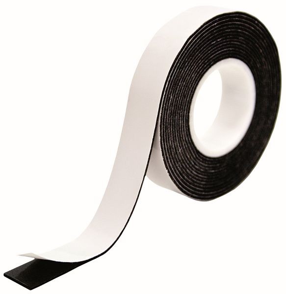 Montážna páska Petec, čierna, 12 mm x 1 mm x 2 m, samoobslužná karta, počet kusov: 10 kusov, 87122