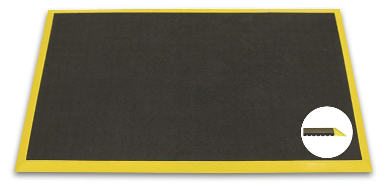 Ergomat Basic Bubble Down protiúnavová podložka so žltými okrajmi, dĺžka 120 cm, šírka 60 cm, BDB60120-YB