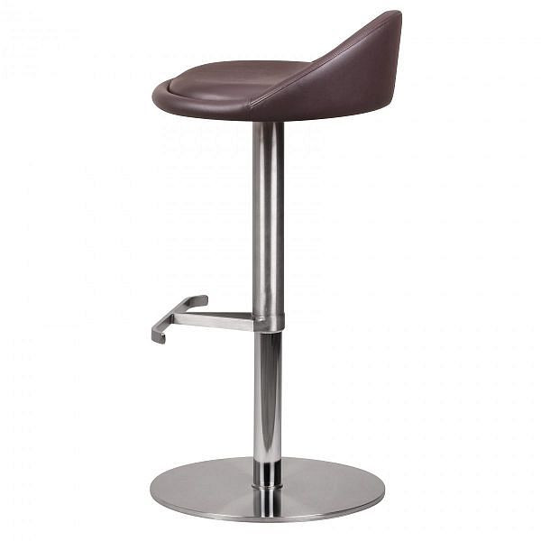Barová stolička Wohnling hnedá nerez výškovo nastaviteľná výška sedadla 54 - 79 cm, WL1.602
