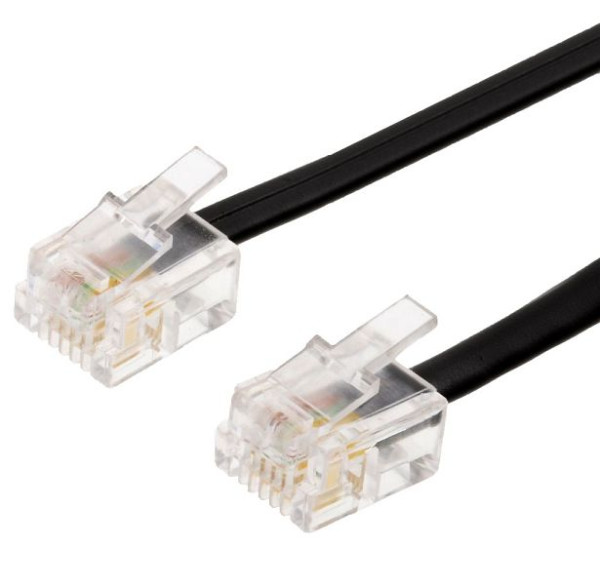 Helos prepojovací kábel 6P4C/6P4C, 4-žilový, 3 m, 2 x RJ11, 14050