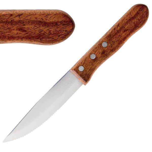 Jumbo steakový nôž Olympia s drevenou rukoväťou 12,5 cm, GG819