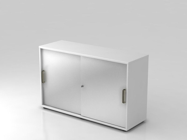 Hammerbacher skriňa s posuvnými dverami 2OH 120cm pruhovaná úchytka biela/strieborná, 120x40x74,8 cm (ŠxHxV), V1752S/Š/S/SG