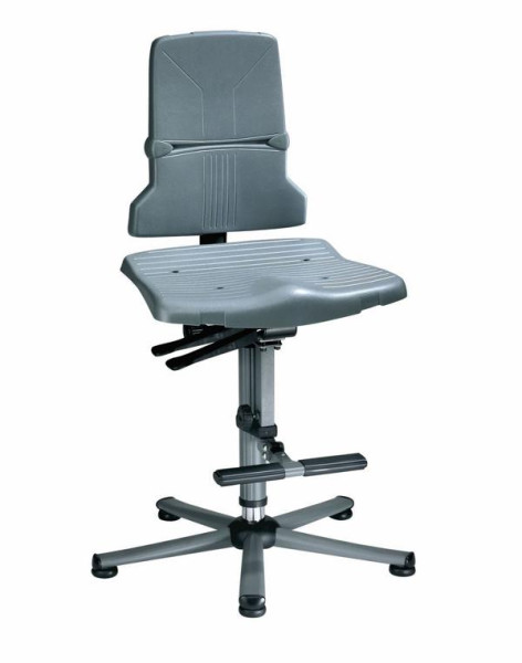 bimos Sintec otočná pracovná stolička, plastový sedák a operadlo, klzáky, lezecká pomôcka, 9821-1000