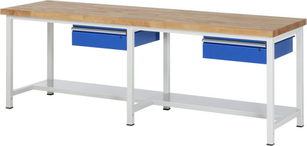Pracovný stôl RAU séria 8000 - model 8001A3, Š2500 x H700 x V840-1040 mm, 03-8001A3-257B4H.11