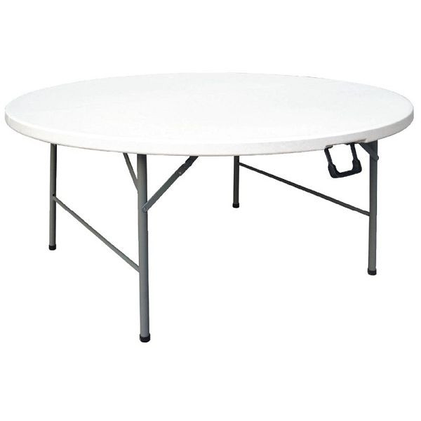 Bolero okrúhly rozkladací stôl biely 153cm, CC506