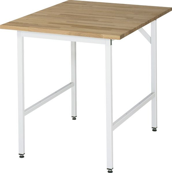 Pracovný stôl zo série RAU Jerry (3030) - výškovo nastaviteľná, masívna buková doska, 750x800-850x1000 mm, 06-500B10-07.12