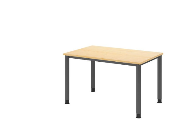 Písací stôl Hammerbacher HS12, 120 x 80 cm, doska: javor, hrúbka 25 mm, 4-nohý grafitový rám, pracovná výška 68,5-81 cm, VHS12/3/G