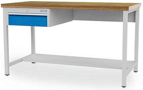 Bedrunka+Hirth pracovný stôl, šírka 2000 mm, so závesným zásuvkovým blokom, 03.19.31VA