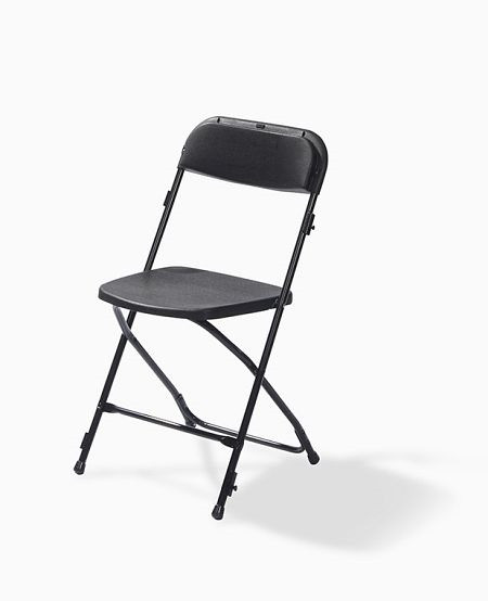VEBA Budget skladacia stolička čierna/čierna, skladacia a stohovateľná, oceľový rám, 43x45x80cm (ŠxHxV), 50160