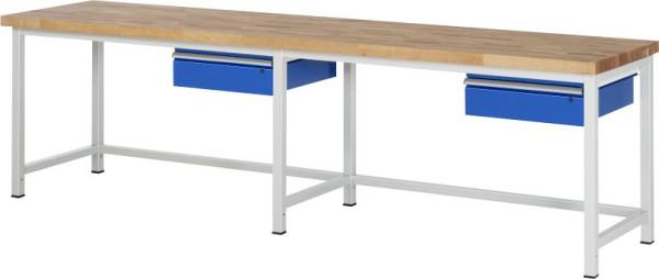 Pracovný stôl RAU séria 8000 - model 8001A1, Š3000 x H700 x V840-1040 mm, 03-8001A1-307B4H.11