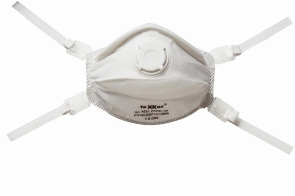 teXXor maska na jemný prach FFP3/V "NR" s nosovou sponou, farba: biela, 60 ks, 4831