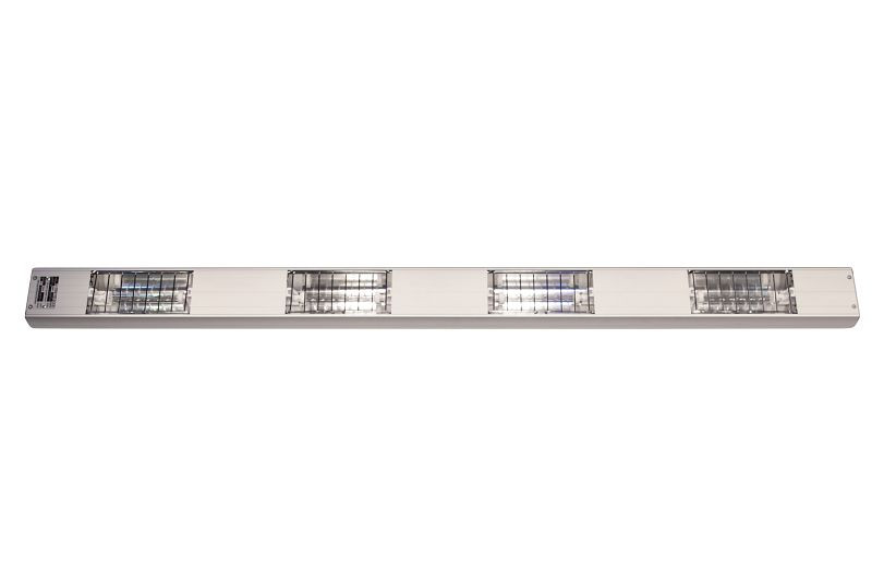 Roband kremenný vykurovací mostík HUQ1425E pre vybavenie predajne, ktorý kombinuje tepelný výkon a svetlo, HUQ1425E