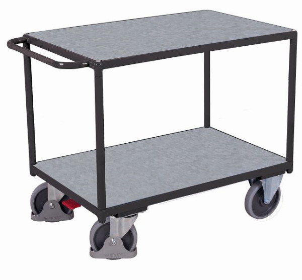 Ťažký stolový vozík VARIOfit s 2 ložnými plochami zinkového plechu, vonkajšie rozmery: 1 190 x 700 x 920 mm (ŠxHxV), sw-700.505/AG
