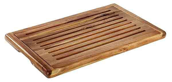 APS doska na krájanie chleba, 60 x 40 cm, výška: 2 cm, drevo, akácia, vyberateľná priehradka na omrvinky, stojaca na 4 protišmykových nožičkách, 00885