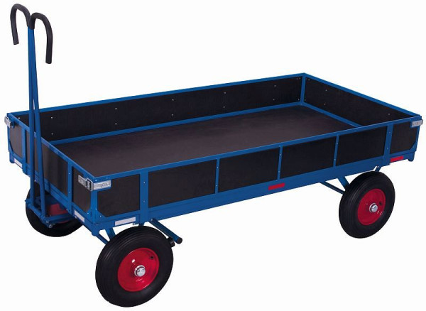 Ručný plošinový vozík VARIOfit s bočnou stenou, vonkajšie rozmery: 1 280 x 830 x 1 340 mm (ŠxHxV), zu-15132